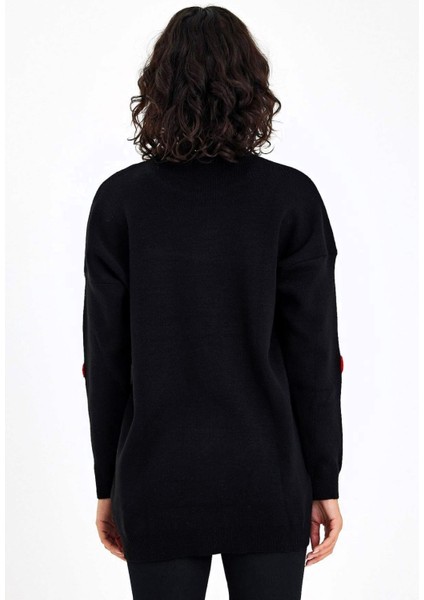 Siyah Kabartma Kalpli Triko Kazak indirimleri