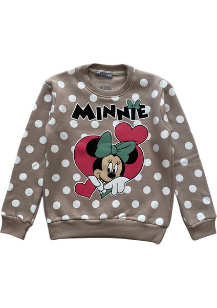 Kız Çocuk Kışlık Pamuklu Şardonlu Bej Minnie Desenli Eşofman Takımı fiyatları
