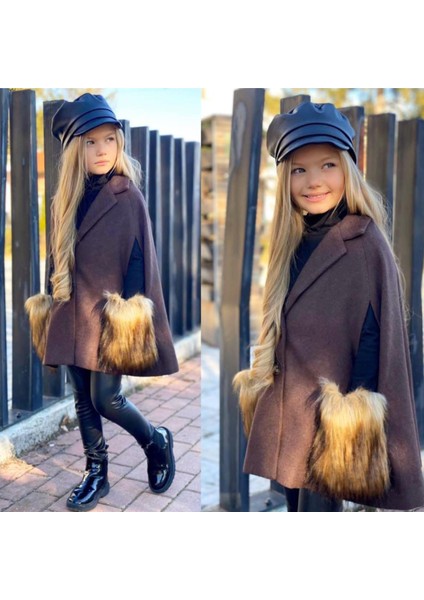 Kaşe Kürklü Pelerin Dahil, Şapka,sweat, Pantolon Takım modelleri