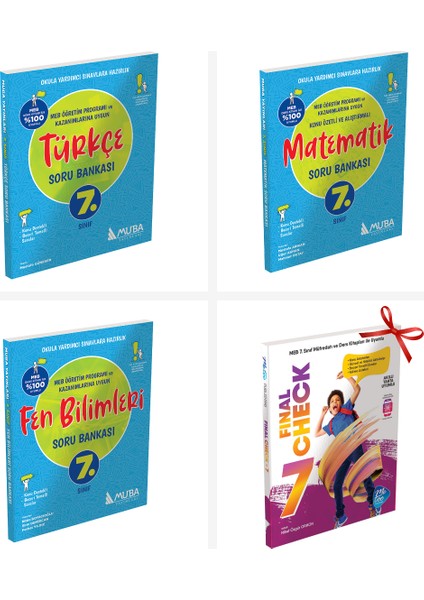 7.Sınıf Türkçe, Matematik ve Fen Bilimleri Soru Bankası Seti. Fin