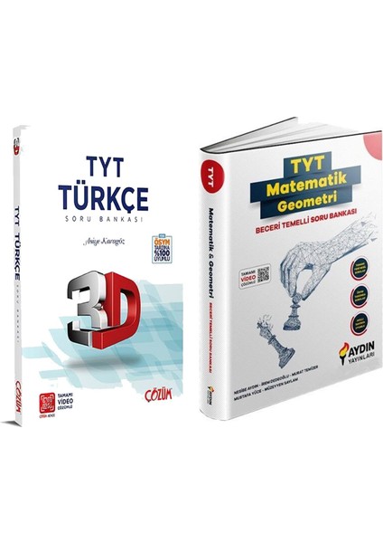 Aydın Matematik Geometri Beceri Temelli Soru Bankası - Çözüm Yayınları 3D TYT Türkçe 2'li Set