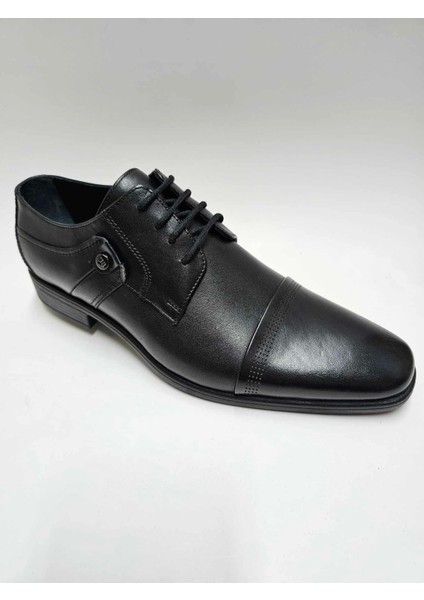 Hakiki Deri Bağcıklı Siyah Klasik Kauçuk Tabanlı Erkek Ayakkabı C-87412PBCK fiyatları
