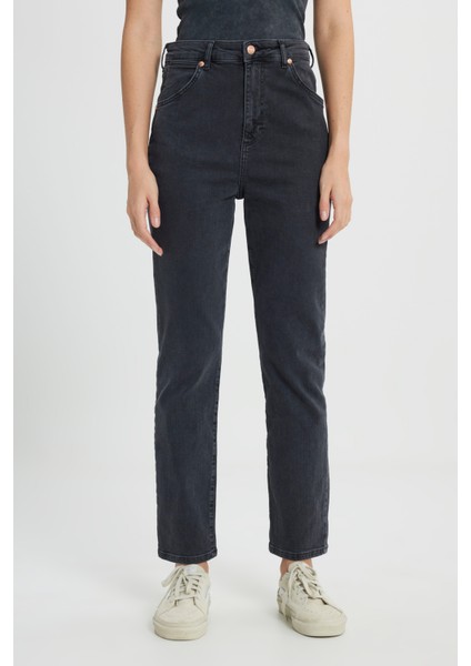 Straight Fit Düz Kesim Yüksek Bel Esnek Jean Kot Pantolon modelleri