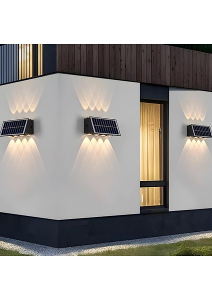 CT-8010 Kos Solar LED Aplik Gün Işığı 50LM 20W Güneş Enerjili Ev / Bahçe / Ofis Duvar Şarjlı Dış Cephe Aydınlatma 3200K IP65