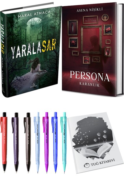 Persona Karanlık Ciltli ve Ephesus Yayınları Yaralasar 2 Ciltli Maral Atmaca 2li Set