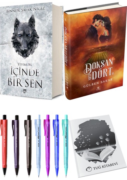 Doksan Artı Dört 2 Ciltli ve Içinde Bir Sen 3 Yehmum Ciltli Binnur Şafak Nigiz 2li Set
