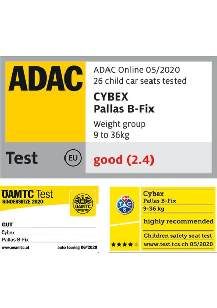 ADAC'lı Pallas B Fix Latch Isofixli Bebek Çocuk Oto Koltuğu 9-36 kg