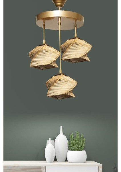 Sement 3'lü Avize Natural Hnmd-42