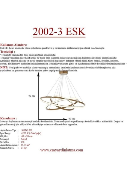 2002-3 Eskitme LED Avize fırsatları
