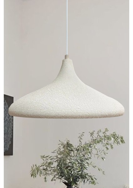 Champion Dokulu Açık Krem Rengi Tekli Avize Sarkıt Lamba Yemek Masası Oturma Odası Mutfak