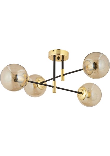 Maral 4lü Siyah Gold Bal Camlı Modern Koridor Mutfak Salon Retro Avize modelleri