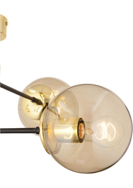 Maral 4lü Siyah Gold Bal Camlı Modern Koridor Mutfak Salon Retro Avize fırsatları