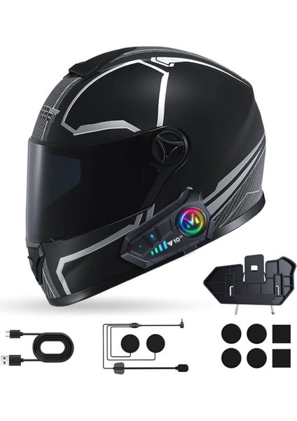 Y10 2x Bluetooth Kask Kulaklık 2 Kişi Bağlantılı Motosiklet Kask Kulaklık Interom 5.3