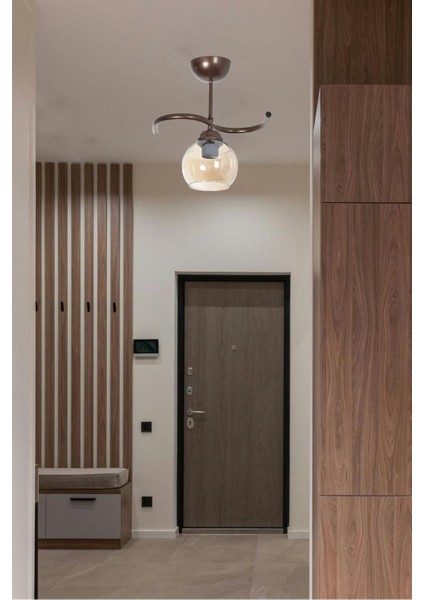 Fuji Salon - Mutfak - Yatak Odası - Hol - Kahverengi Renk Bal Camlı Tekli Avize fiyatları