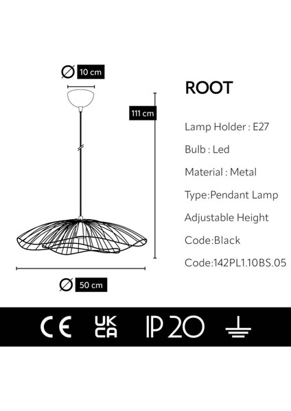 Root Özel Tasarım Tel Sarkıt Modern Siyah Avize indirimleri