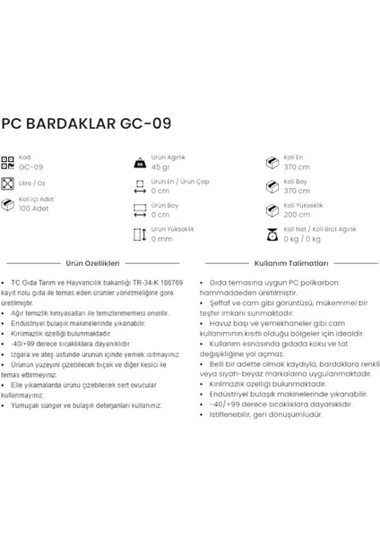 Kırılmaz Çizilmez Bardak 180 ml Polikarbon 6 Adet