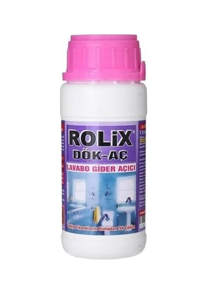 Lavabo Açıcı Banyo Gider Açıcı Rolix Rolix 500 gr