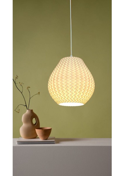 Asel Beyaz Avize Yatak Odası, Mutfak, Oturma Odası Tasarım Tekli Sarkıt Avize (Plastik)