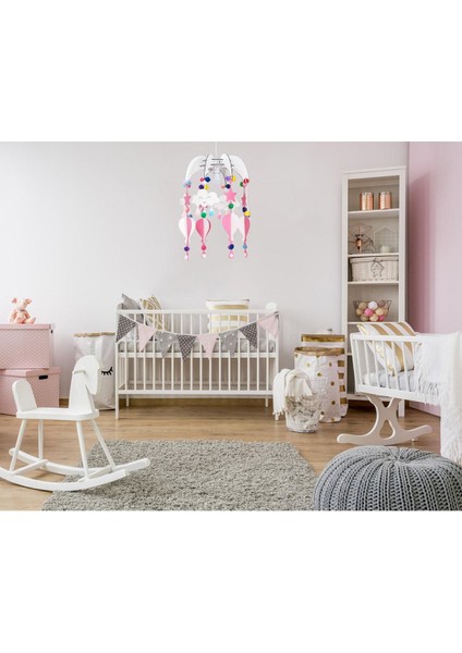 Design Otto Dream Light Dekoratif Çocuk Odası Avize Bebek Odası Avize Pembe