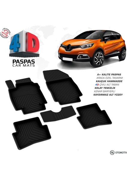 Fa Otomotiv Renault Captur 4d Havuzlu Paspas 2013 – 2020 Model