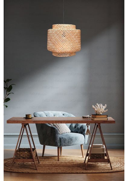 Sinnerlig Bambu Avize 30 cm - Iskandinav, Modern, Bohem, Rattan Avize, Aydınlatma modelleri