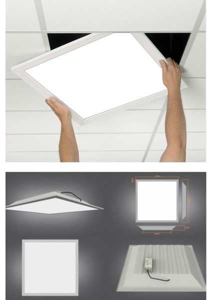 60 x 60 LED Panel, Gerçek 45WATT, Sıva Altı Taş Yünü Asma Tavan Için Uygundur, 6500KELVIN Beyaz Renk