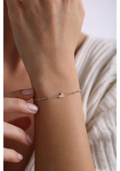 14 Ayar Altın Tasarım Bileklik EKM4838 fiyatları