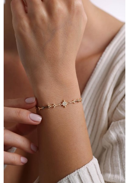 14 Ayar Altın Tasarım Bileklik EKM4849 fiyatları