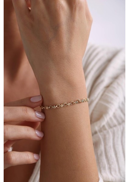 14 Ayar Altın Yıldızlı Tasarım Bileklik fiyatları