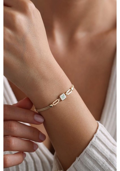 14 Ayar Altın Mineli Nazar Bileklik