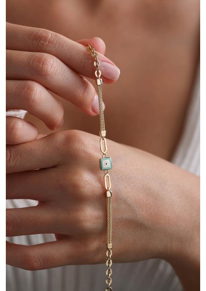 14 Ayar Altın Mineli Nazar Bileklik fiyatları