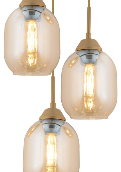 Hierro 3 Lü Yuvarlak Eskitme Modern Salon Avize modelleri