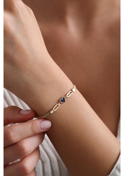 14 Ayar Altın Mineli Kalp Bileklik EKM4898 fiyatları