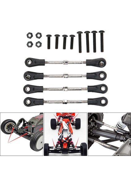 4pcs Metal Rc Araç Direksiyon Çubuğu Hsp Hpı Araçlar Vidalı Somunlar Parçaları 68MM-77MM (Yurt Dışından) fırsatları