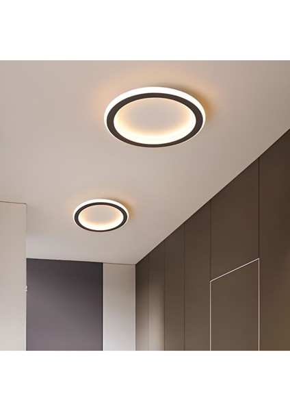 Minel Dekor Daire 20 cm Plafonyer A++ Ledli Modern Avize Koridor Hol Aydınlatma Beyaz Işık