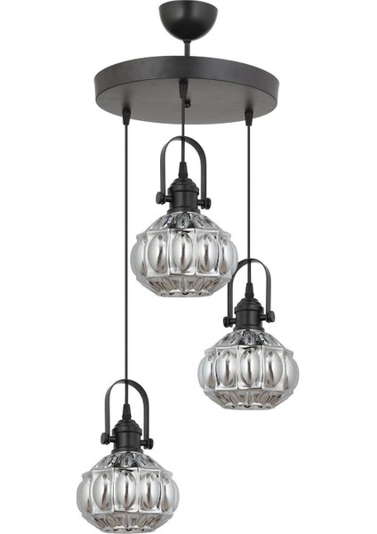 Eda 3 Lü Modern (Füme Camlı) Antre Hol Salon Yatak Odası Mutfak Genç Odası Avize fiyatları
