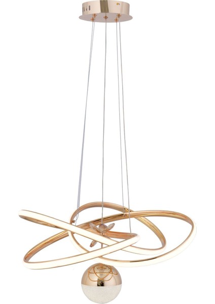 Le x us 3 Renk Kumandalı ve Dimmerli Gold (Sarı Beyaz ve Gün Işığı) Lu x ury LED Kristal Taşlı Avize fırsatları
