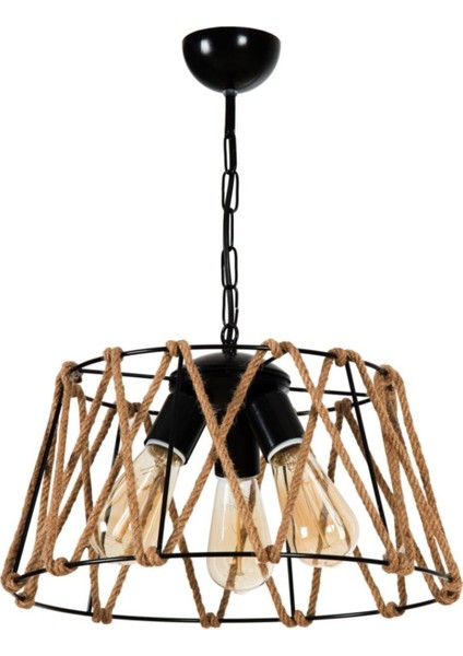 Elis 3 Lü Yuvarlak Siyah