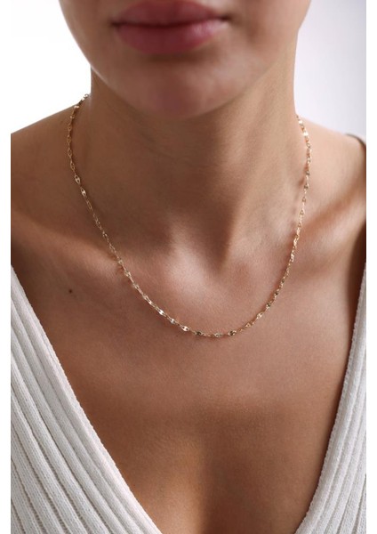 14 Ayar Altın Aynalı Zincir