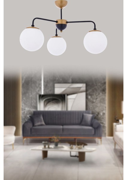 Mai Eskitme-Siyah 3 Kollu Çok Fonksiyonlu (Açıklama Bknz.)Modern Salon, Y.odası ,o.odası Avizesi