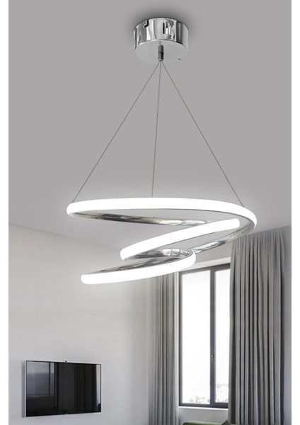 Krom Galaksi Beyaz Işık Ledli Avize modelleri