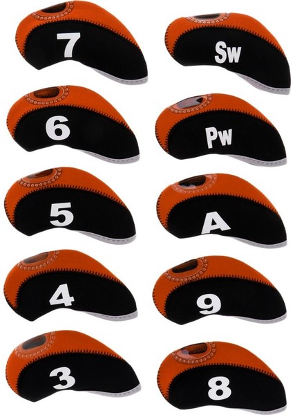 10'lu Paket Neopren Golf Kulübü Başörtüsü Kulübü Örtü Korumalı Başörtüsü +Turuncu (Yurt Dışından) indirimleri