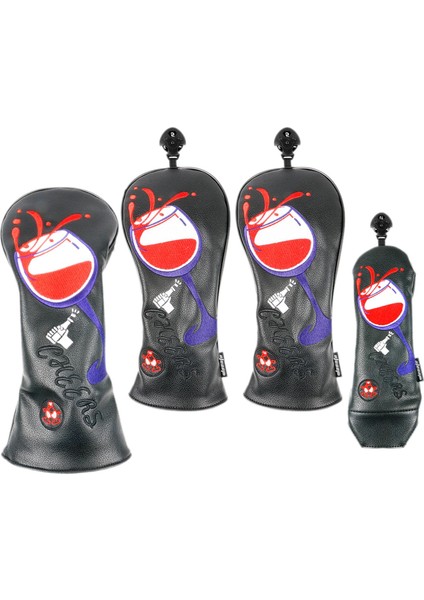 4x Fashion Golf Club Head, Sayı Tag Unisex Cup Siyah ile Ahşap Headcover'ı Kapsar (Yurt Dışından) fiyatları