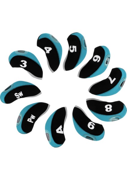 10'lu Paket Neopren Golf Kulübü Başörtüsü Kulübü Örtü Kol Başörtüsü +Açık Mavi (Yurt Dışından) fiyatları