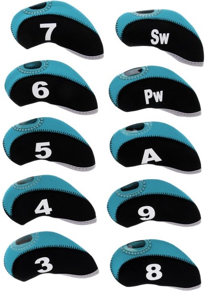 10'lu Paket Neopren Golf Kulübü Başörtüsü Kulübü Örtü Kol Başörtüsü +Açık Mavi (Yurt Dışından) indirimleri