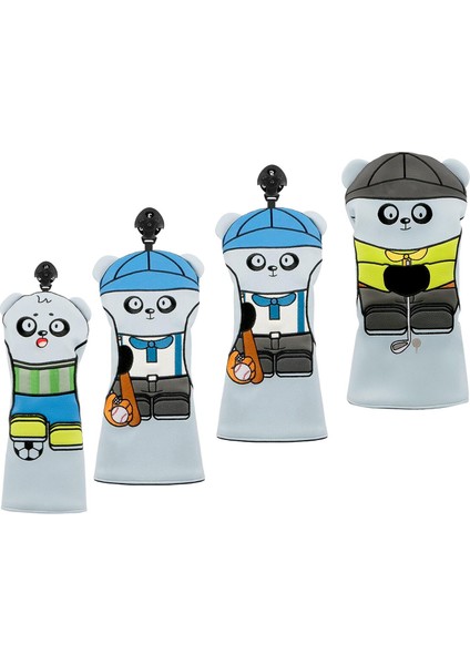 Değiştirilebilir No. Etiketi ile 4 Adet Golf Cue Koruması Golf Kulübü Kafa Kapakları Mavi (Yurt Dışından)