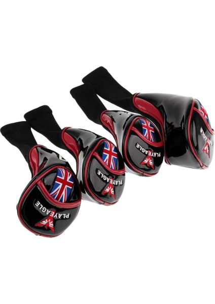 4 /paket Numarası Etiketleri Golf Kapakları Golf Kulübü Koruyucusu Headcovers Kırmızı (Yurt Dışından)