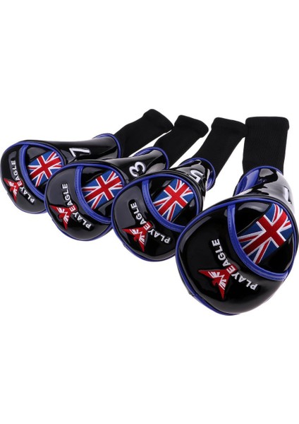 4 /paket Club Golf Kapakları Headcovers Numarası Etiketleri Nakış Mavi (Yurt Dışından) fiyatları