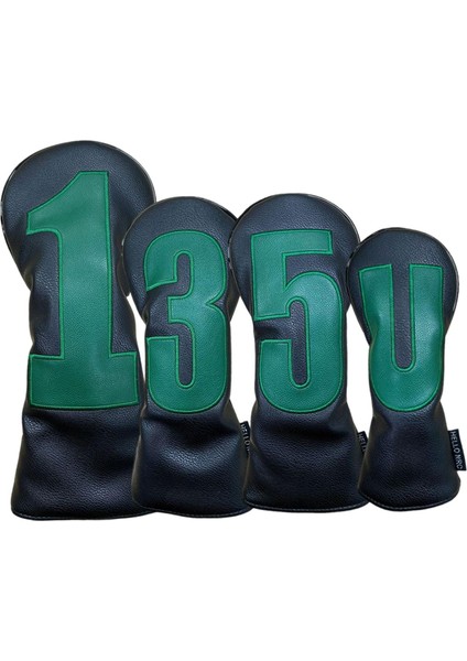 4pcs Golf Baş Kapakları Golf Kulüpleri Için Uzun Boyunlu Polar Astarlı Golf Sürücüsü Başı Siyah (Yurt Dışından)