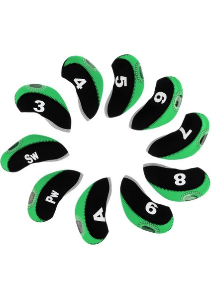 10'lu Paket Neopren Golf Kulübü Başörtüsü Kulübü Örtü Korumalı Başörtüsü +Yeşil (Yurt Dışından) fiyatları